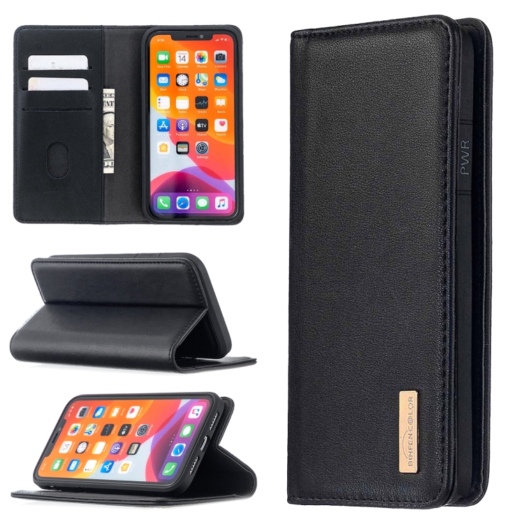 

For iPhone 11 2 in 1 Detachable Magnetic Horizontal Flip Genuine Leather Case with Holder & Card Slots & Wallet(Black)