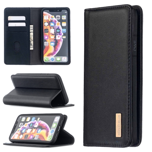 

For iPhone XR 2 in 1 Detachable Magnetic Horizontal Flip Genuine Leather Case with Holder & Card Slots & Wallet(Black)