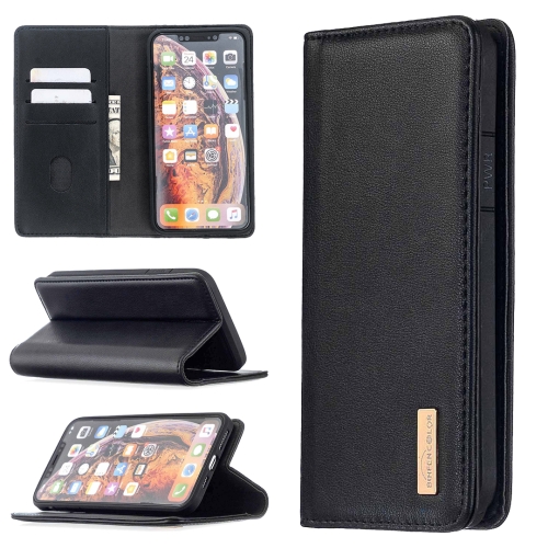 

For iPhone XS Max 2 in 1 Detachable Magnetic Horizontal Flip Genuine Leather Case with Holder & Card Slots & Wallet(Black)