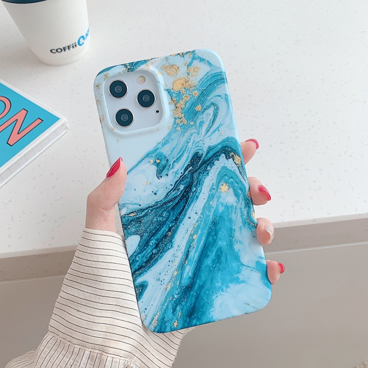 

For iPhone 12 mini Marble Pattern Soft TPU Protective Case(Gilding)