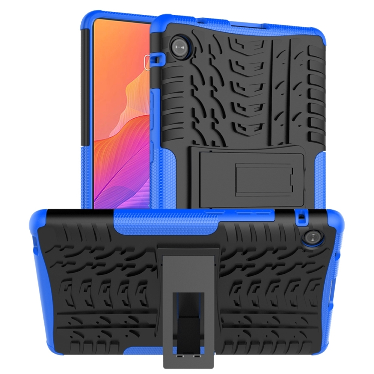 

For Huawei MatePad T8 Tire Texture Shockproof TPU + PC Protective Case with Holder(Blue)
