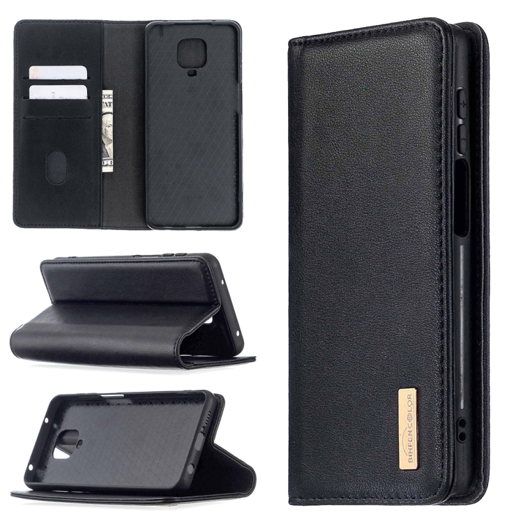 

For Xiaomi Redmi Note 9 Pro 2 in 1 Detachable Magnetic Horizontal Flip Genuine Leather Case with Holder & Card Slots & Wallet(Black)