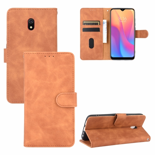 

For Xiaomi Redmi 8A Solid Color Skin Feel Magnetic Buckle Horizontal Flip Calf Texture PU Leather Case with Holder & Card Slots & Wallet(Brown)