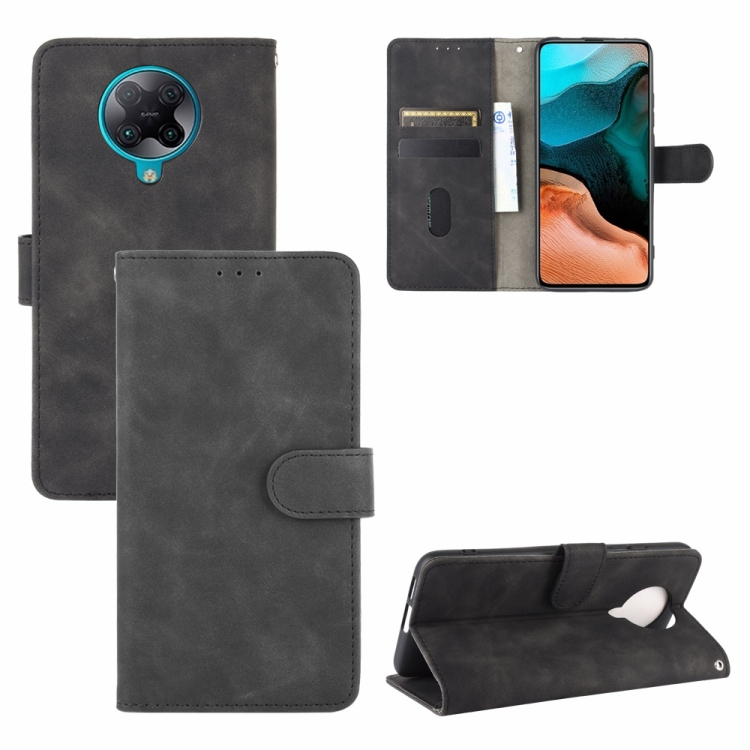 

For Xiaomi Redmi K30 Pro Solid Color Skin Feel Magnetic Buckle Horizontal Flip Calf Texture PU Leather Case with Holder & Card Slots & Wallet(Black)