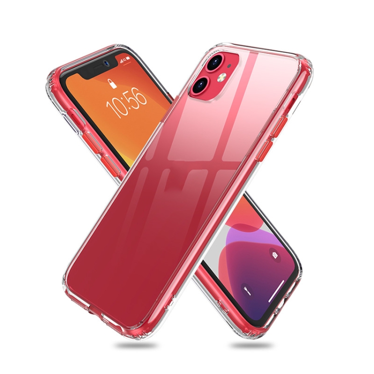 

For iPhone 11 iPAKY Starshine Series Shockproof TPU + PC Case(Transparent + Red)
