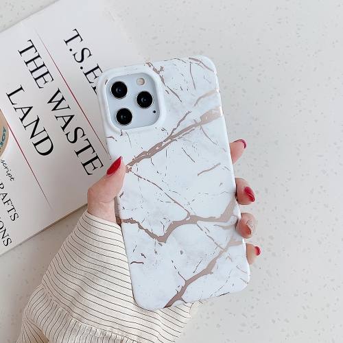 

For iPhone 12 / 12 Pro Gilding Marble Pattern Soft TPU Protective Case(White)