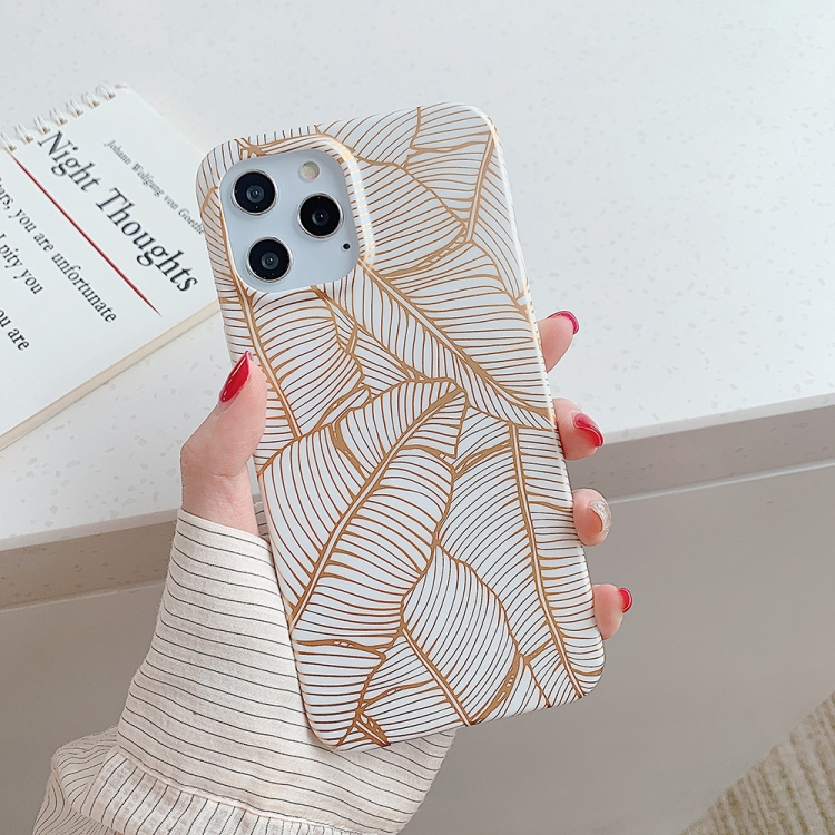 

For iPhone 12 Pro Max Gilding Pattern Soft TPU Protective Case(Leaves)