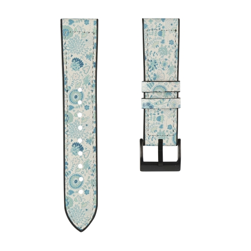 

For Samsung Galaxy Watch 3 41mm TPU + Leather Replacement Strap Watchband(Flower Cyan)