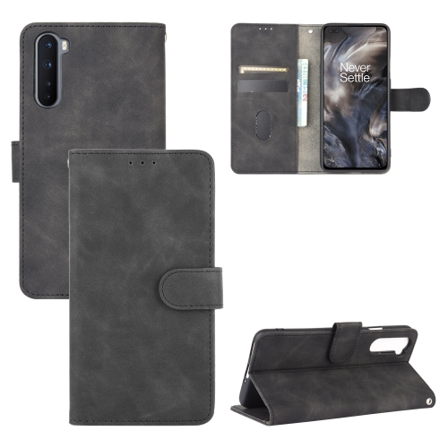

For OnePlus Nord Solid Color Skin Feel Magnetic Buckle Horizontal Flip Calf Texture PU Leather Case with Holder & Card Slots & Wallet(Black)