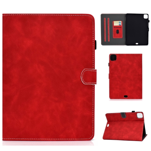 

For iPad Air 2020 10.9 Cowhide Texture Horizontal Flip Leather Case with Holder & Card Slots & Sleep / Wake-up Function(Red)