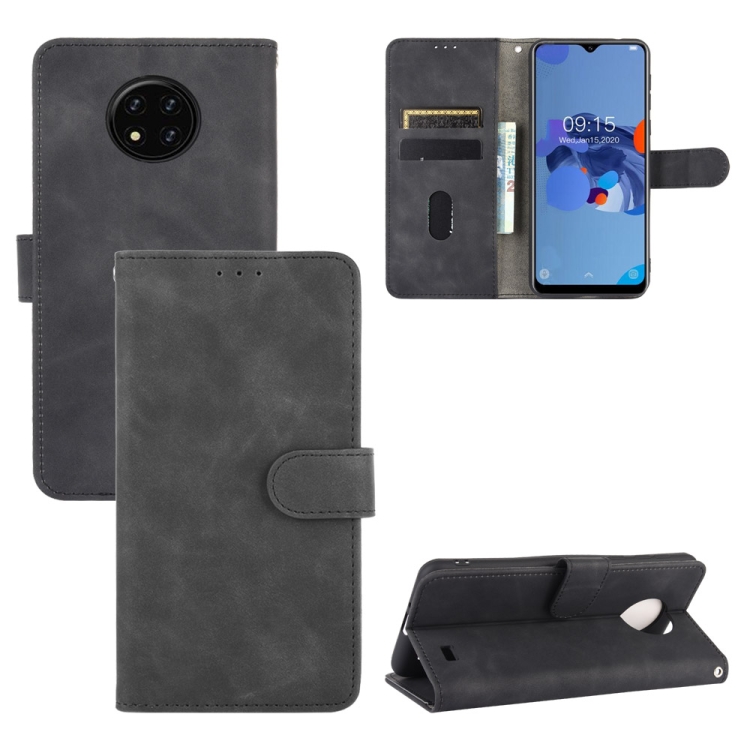 

For Oukitel C19 Solid Color Skin Feel Magnetic Buckle Horizontal Flip Calf Texture PU Leather Case with Holder & Card Slots & Wallet(Black)