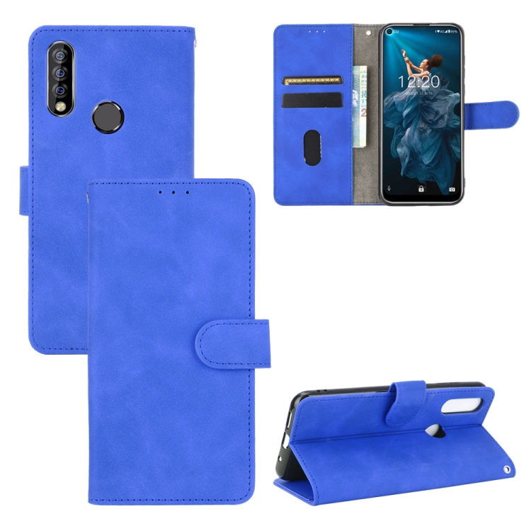 

For Oukitel C17 / C17 Pro Solid Color Skin Feel Magnetic Buckle Horizontal Flip Calf Texture PU Leather Case with Holder & Card Slots & Wallet(Blue)