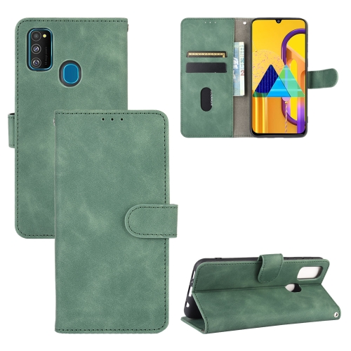 

For Samsung Galaxy M30s / M21 Solid Color Skin Feel Magnetic Buckle Horizontal Flip Calf Texture PU Leather Case with Holder & Card Slots & Wallet(Green)