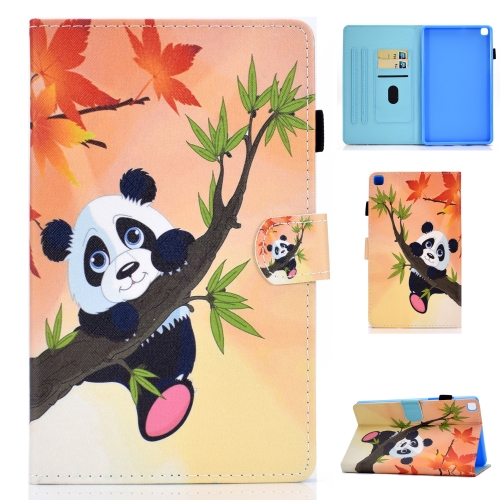 

For Samsung Galaxy Tab A7 10.4 2020 T500 Colored Drawing Stitching Horizontal Flip Leather Case, with Holder & Card Slots(Panda)