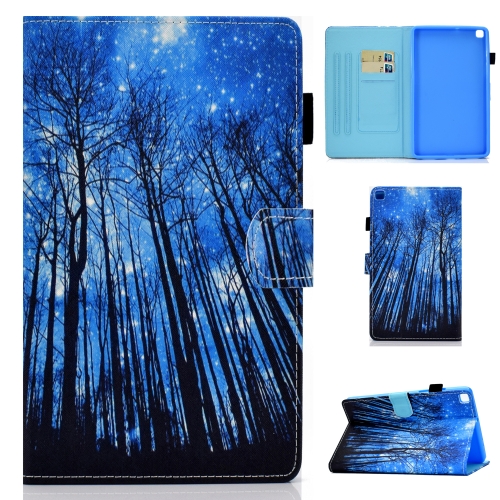 

For Samsung Galaxy Tab A7 10.4 2020 T500 Horizontal TPU Painted Flat Leather Case Anti-skid Strip with Pen Cover & Card Slot & Holder(Forest)