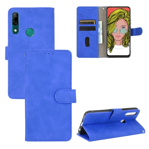 

For Huawei P smart Z / Y9 Prime (2019) Solid Color Skin Feel Magnetic Buckle Horizontal Flip Calf Texture PU Leather Case with Holder & Card Slots & Wallet(Blue)