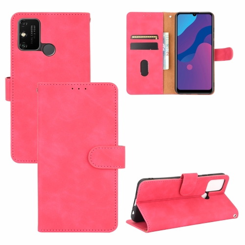 

For Huawei Honor Play 9A / Honor 9A Solid Color Skin Feel Magnetic Buckle Horizontal Flip Calf Texture PU Leather Case with Holder & Card Slots & Wallet(Rose Red)