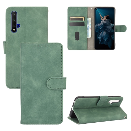 

For Huawei Honor 20 / nova 5T Solid Color Skin Feel Magnetic Buckle Horizontal Flip Calf Texture PU Leather Case with Holder & Card Slots & Wallet(Green)