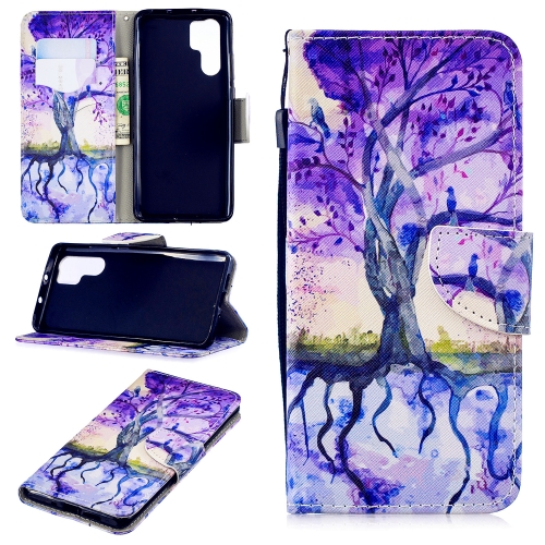

For Huawei P30 Pro 3D Painted Pattern Horizontal Flip Leather Case with Holder & Card Slots & Wallet & Lanyard(Purple Tree)