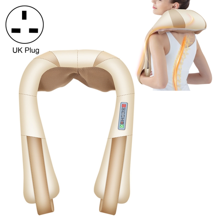 

7-button Multifunctional Neck and Shoulder Massager, Plug Type:UK Plug(Gold)