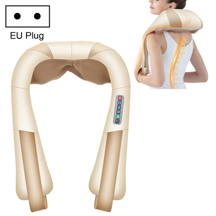 

6-button Multifunctional Neck and Shoulder Massager, Plug Type:EU Plug(Gold)