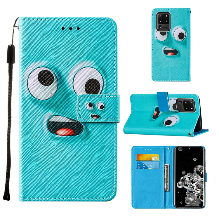 

For Samsung Galaxy S20 Ultra Cross Texture Painting Pattern Horizontal Flip Leather Case with Holder & Card Slots & Wallet & Lanyard(Big-eye Monster)