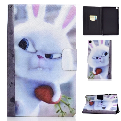 

For Samsung Galaxy Tab A7 10.4 2020 T500 Colored Drawing Electric Pressed Horizontal Flip Leather Case, with Holder & Card Slots(Rabbit)