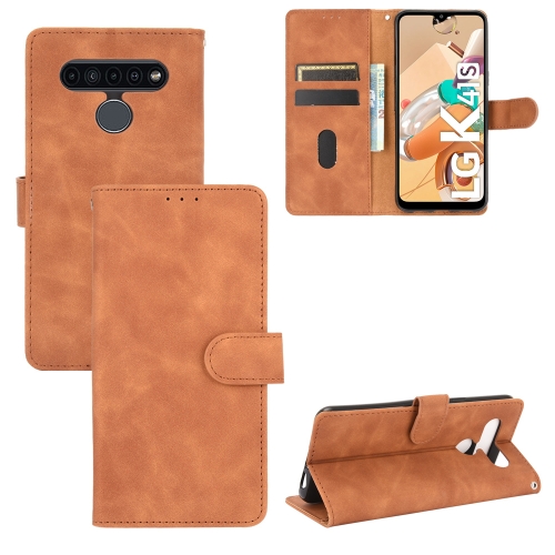 

For LG K41S / K51S Solid Color Skin Feel Magnetic Buckle Horizontal Flip Calf Texture PU Leather Case with Holder & Card Slots & Wallet(Brown)