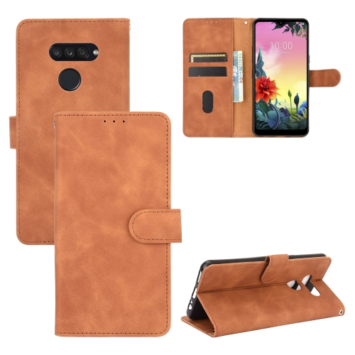 

For LG K50S Solid Color Skin Feel Magnetic Buckle Horizontal Flip Calf Texture PU Leather Case with Holder & Card Slots & Wallet(Brown)