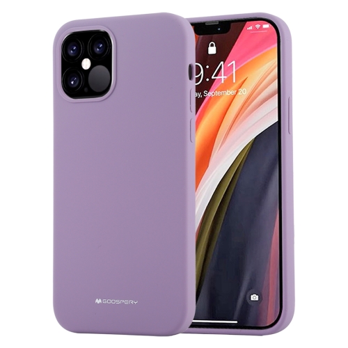 

For iPhone 12 / 12 Pro GOOSPERY SILICONE Solid Color Soft Liquid Silicone Shockproof Soft TPU Case(Purple)