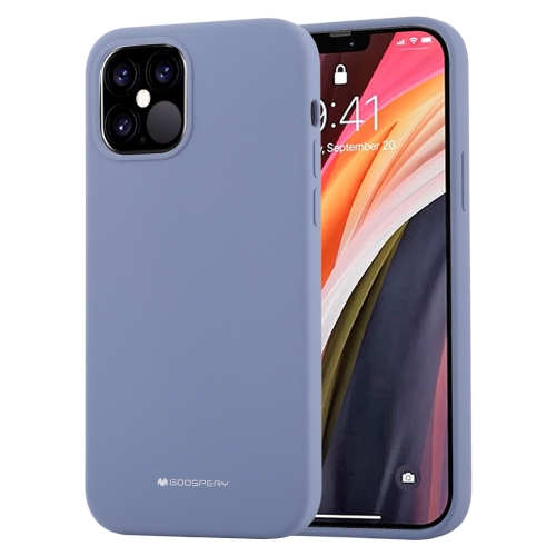 

For iPhone 12 Pro Max GOOSPERY SILICONE Solid Color Soft Liquid Silicone Shockproof Soft TPU Case(Lavender Grey)