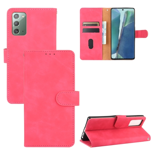 

For Samsung Galaxy Note20 Solid Color Skin Feel Magnetic Buckle Horizontal Flip Calf Texture PU Leather Case with Holder & Card Slots & Wallet(Rose Red)