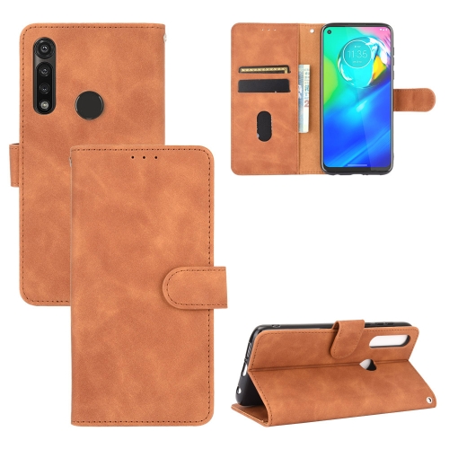 

For Motorola Moto G Power / G8 Power(US Version) Solid Color Skin Feel Magnetic Buckle Horizontal Flip Calf Texture PU Leather Case with Holder & Card Slots & Wallet(Brown)