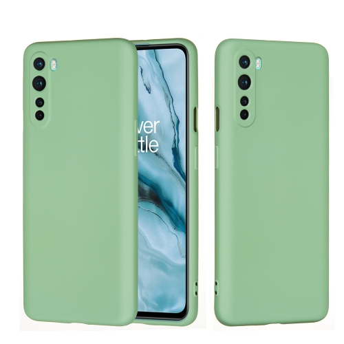 

For OnePlus Nord Solid Color Liquid Silicone Dropproof Full Coverage Protective Case(Green)