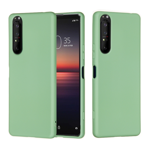 

For Sony Xperia 5 Plus / Xperia 1 II Solid Color Liquid Silicone Dropproof Full Coverage Protective Case(Green)
