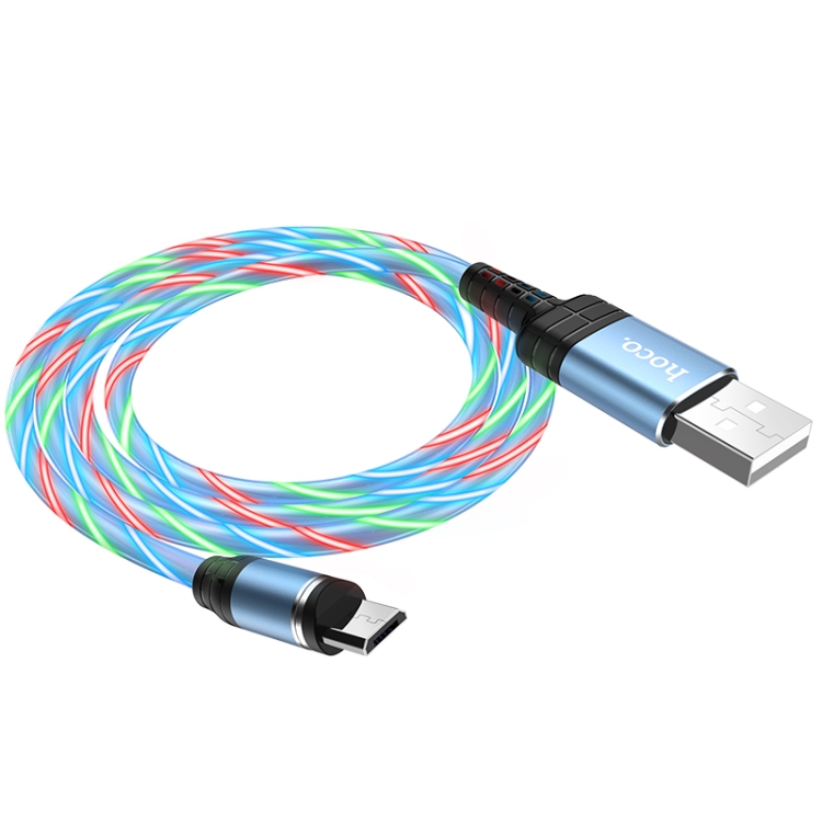 

hoco U90 1m 2A USB to Micro USB Lngenious Streamer Charging Cable(Blue)