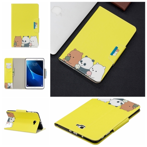 

For Samsung Galaxy Tab A 10.1 (2016) / T580 Painted Pattern Horizontal Flip Leather Case with Holder & Card Slots & Wallet(Bear family)