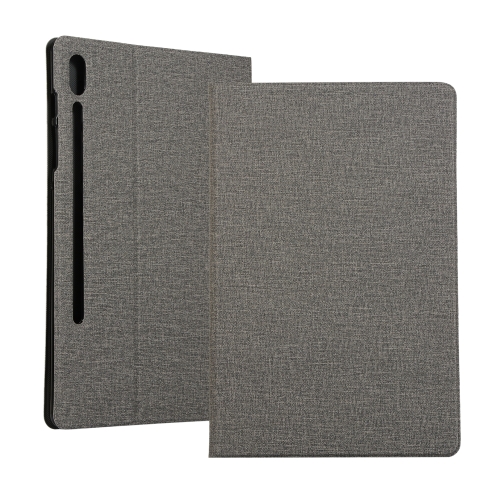 

For Samsung Galaxy Tab S7+ / T970 Fabric Texture Horizontal Flip PU Leather Case with Holder(Grey)