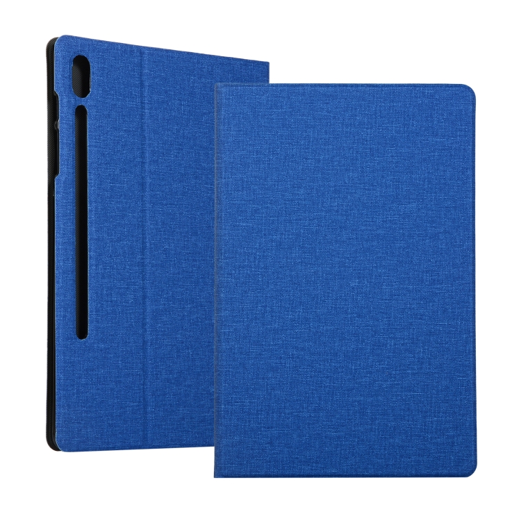 

For Samsung Galaxy Tab S7+ / T970 Fabric Texture Horizontal Flip PU Leather Case with Holder(Blue)