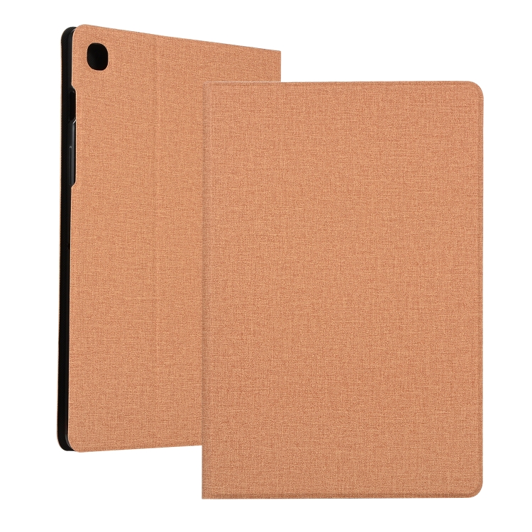 

For Samsung Galaxy Tab A7 / T500 Fabric Texture Horizontal Flip PU Leather Case with Holder(Gold)