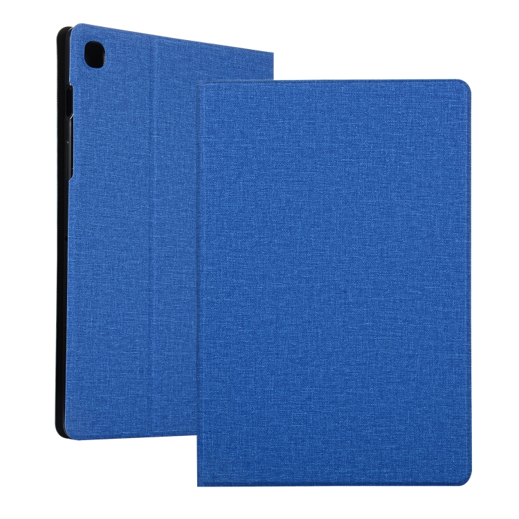 

For Samsung Galaxy Tab A7 / T500 Fabric Texture Horizontal Flip PU Leather Case with Holder(Blue)