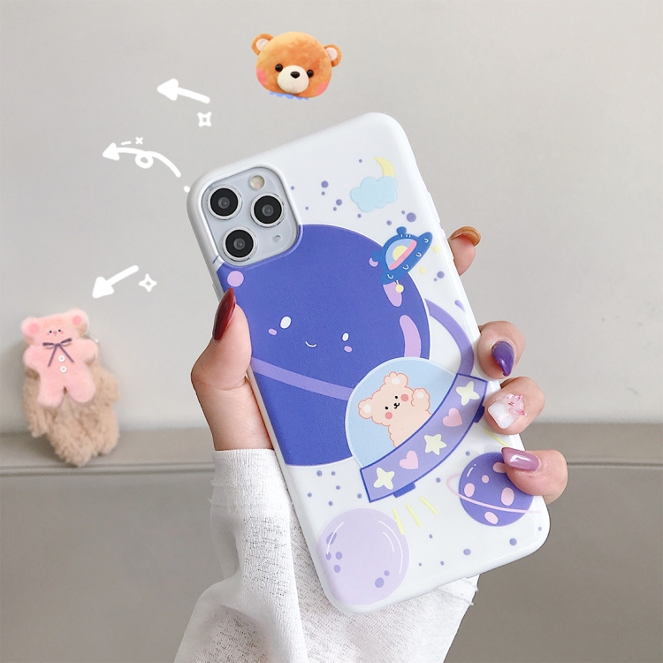 

For iPhone 11 Pro Cartoon Pattern Protective Case(Spaceship)