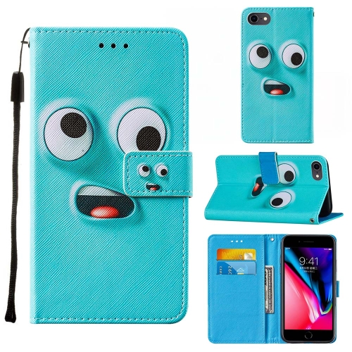 

For iPhone SE 2020 / 8 / 7 / 6 Cross Texture Painting Pattern Horizontal Flip Leather Case with Holder & Card Slots & Wallet & Lanyard(Big Eyed)