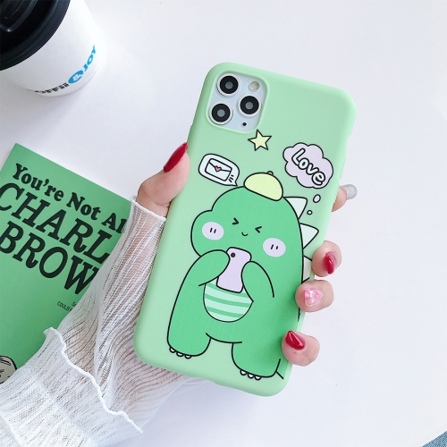 

For iPhone 11 Pro Cartoon Dinosaur Pattern Protective Case(Green)