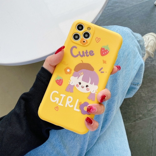 

For iPhone 11 Pro Max Cartoon Pattern Protective Case(Girl)