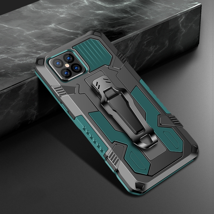 

For iPhone 12 / 12 Pro Machine Armor Warrior Shockproof PC + TPU Protective Case(Army Green)
