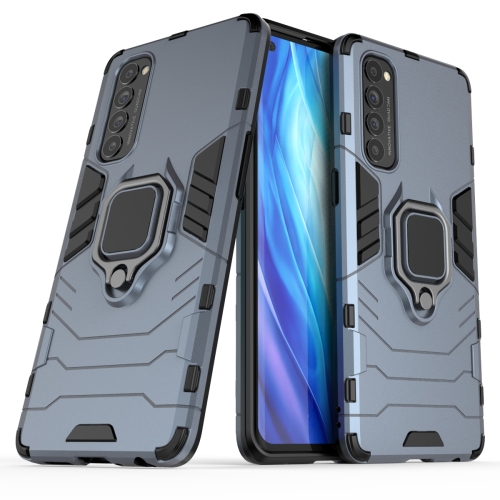 

For OPPO Reno4 Pro Shockproof PC + TPU Protective Case with Magnetic Ring Holder(Navy Blue)