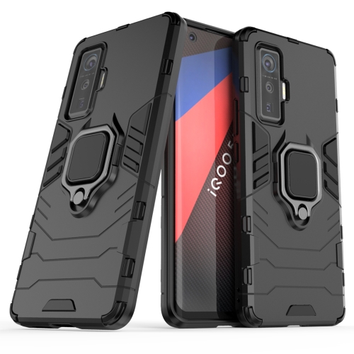 

For Vivo iQOO 5 Pro 5G Shockproof PC + TPU Protective Case with Magnetic Ring Holder(Black)