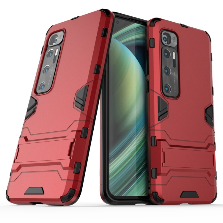 

For Xiaomi Mi 10 Ultra PC + TPU Shockproof Protective Case with Invisible Holder(Red)