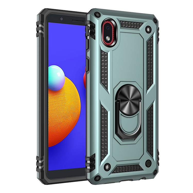 

For Samsung Galaxy M01 Core Shockproof TPU + PC Protective Case with 360 Degree Rotating Holder(Green)